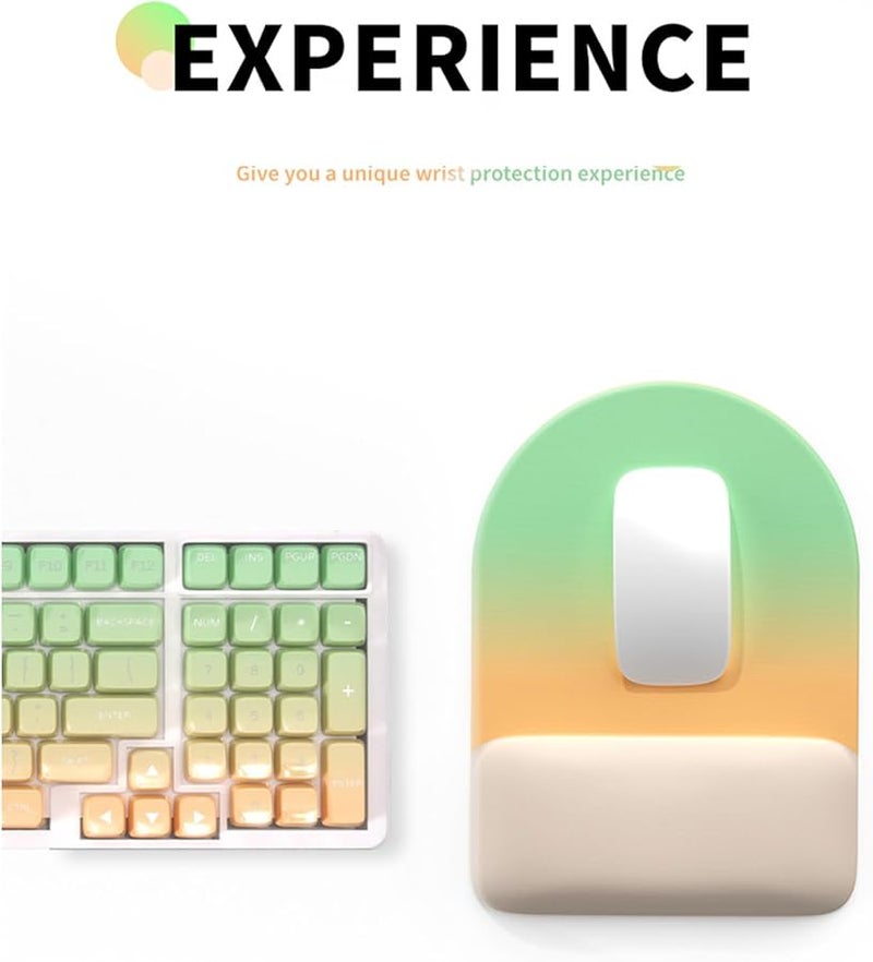 Green Ergonomic Mousepad Memory Foam Wrist Rest Slip Proof Base Fatigue Reducing Cloth Mat - Image 2